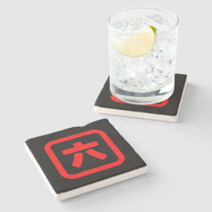 Dessous-de-verre En Pierre Numéro japonais Six 六