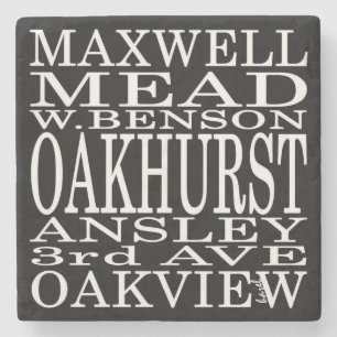 Dessous-de-verre En Pierre Oakhurst, plaques de rue Coaste en pierre de