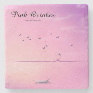 Dessous-de-verre En Pierre Octobre Rose Art Pastel