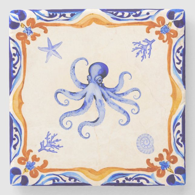 Dessous-de-verre En Pierre Octopus méditerranéen (Devant)