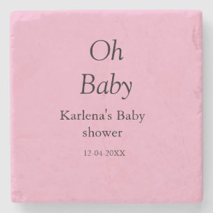 Dessous-de-verre En Pierre Oh bébé ajouter nom baby shower date simple minimu