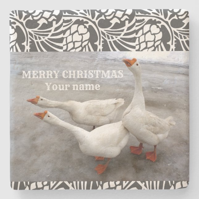 Dessous-de-verre En Pierre Oie blanche (Devant)