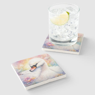 Dessous-de-verre En Pierre Oiseaux arc-en-ciel Swan 3
