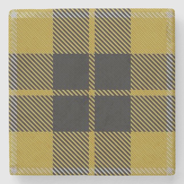 Dessous-de-verre En Pierre Old Scots Tavern Clan Barclay Yellow Tartan (Devant)