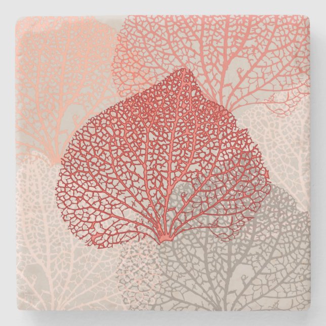 Dessous-de-verre En Pierre Ombre corail (Devant)