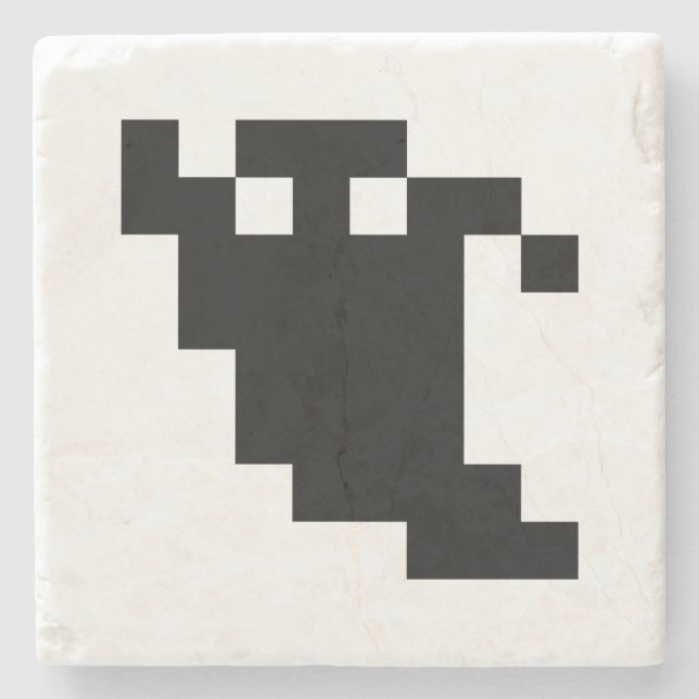 Dessous-de-verre En Pierre Ombre fantôme de 8 bits Pixel (Devant)