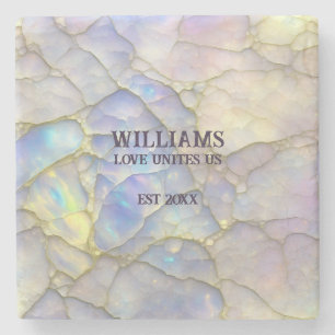 Dessous-de-verre En Pierre Opal Stone Pastel Purple Couleur Personnalisée