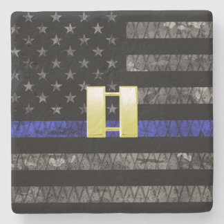 Dessous-de-verre En Pierre (Or) Capitaine Ligne Bleue Mince Drapeau Perdu