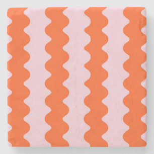 Dessous-de-verre En Pierre Orange rose Super bande minimaliste printemps été
