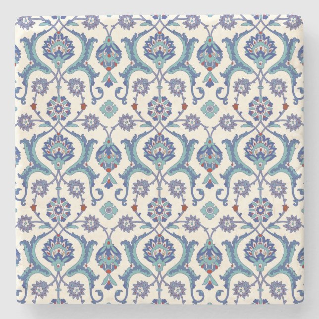 Dessous-de-verre En Pierre Ornement floral : Motif arabe traditionnel. (Devant)