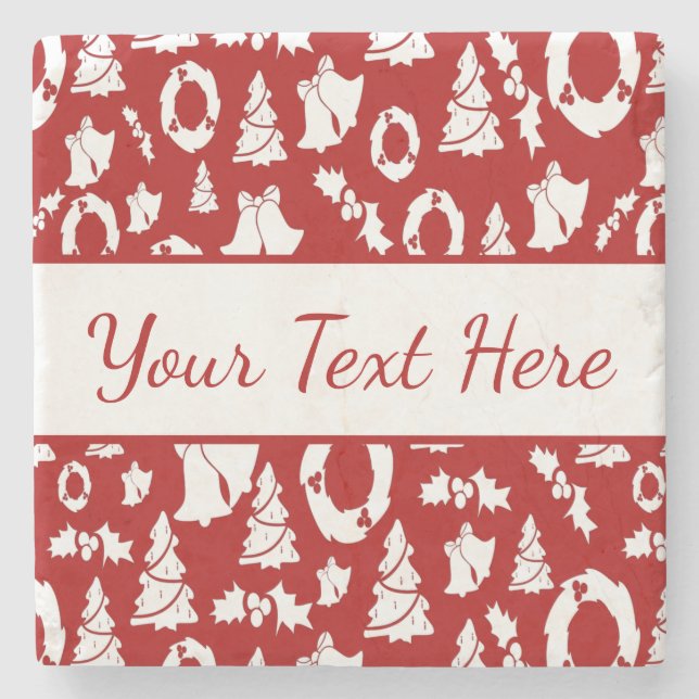 Dessous-de-verre En Pierre Ornements de Noël (Devant)