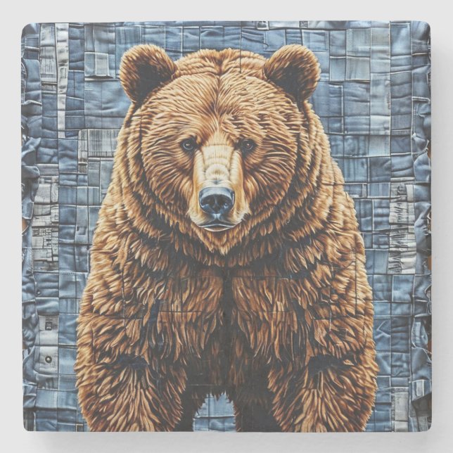Dessous-de-verre En Pierre Ours grizzli (Devant)