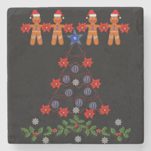 Dessous-de-verre En Pierre Pain d'épices Marbre Pierre Dessous de verre Noël