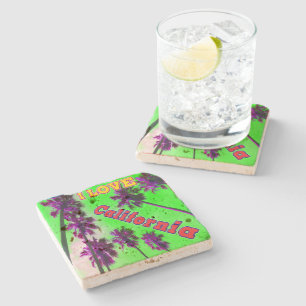 Dessous-de-verre En Pierre "Palm Sky : I LOVE California 2" Dessous de verre