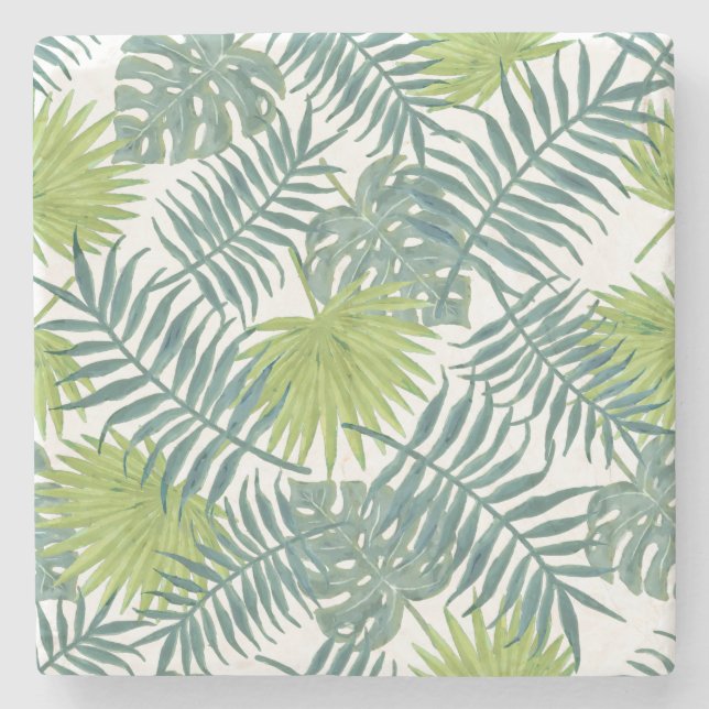 Dessous-de-verre En Pierre Palm Tree Fronds Peinture hawaïenne (Devant)