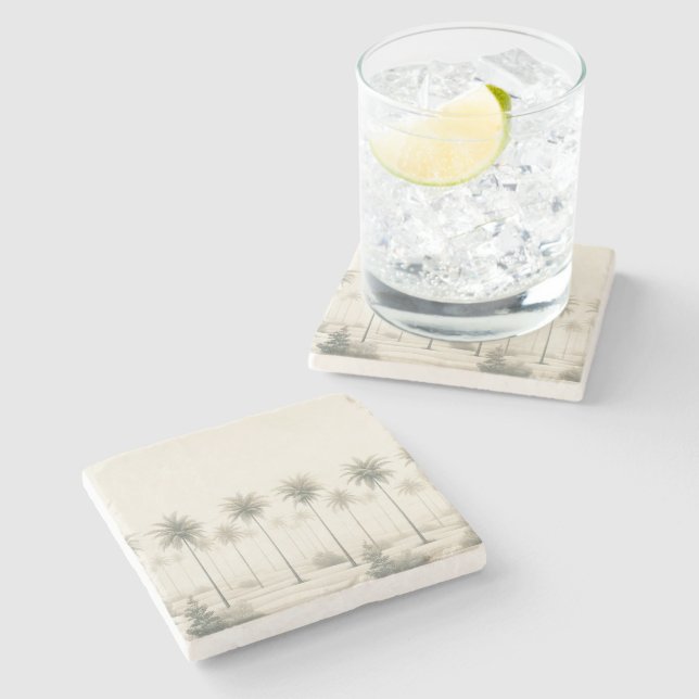 Dessous-de-verre En Pierre Palmier à Miami (Côté)