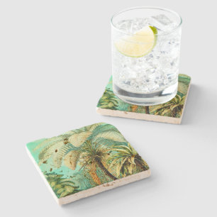 Dessous-de-verre En Pierre Palmiers botaniques Vintages Ernst Haeckel