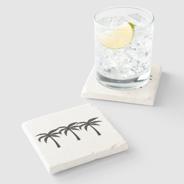 Dessous-de-verre En Pierre Palmiers tropicaux (Côté)