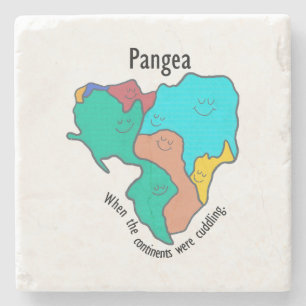 Dessous-de-verre En Pierre Pangea Continents Câlinant Multicolore