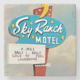 Dessous-de-verre En Pierre Panneau Sky Ranch Motel