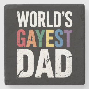 Dessous-de-verre En Pierre Papa le plus gay du monde LGBTQ Fierté gay allié A