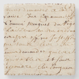 Dessous-de-verre En Pierre papier parcheminé grunge de manuscrit français