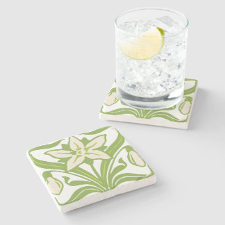 Dessous-de-verre En Pierre Papier peint floral vintage Art Nouveau