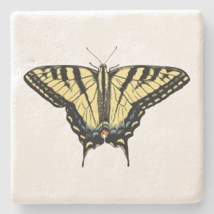 Dessous-de-verre En Pierre Papillon Southwestern jaune Swallowtail