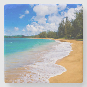 Dessous-de-verre En Pierre Paradis de plage tropical, Hawaï