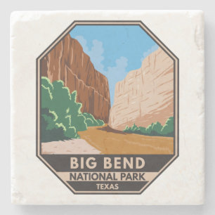 Dessous-de-verre En Pierre Parc national de Big Bend Rio Grande Vintage