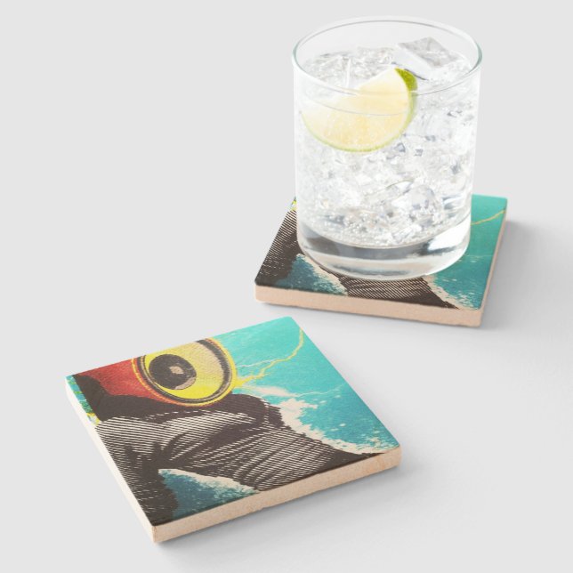 Dessous-de-verre En Pierre "Paris est" grès électrique (Côté)