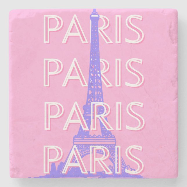 Dessous-de-verre En Pierre Paris Travel Art, Travel Art, Rose (Devant)