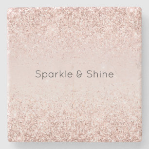 Dessous-de-verre En Pierre Parties scintillant brillante rose pâle