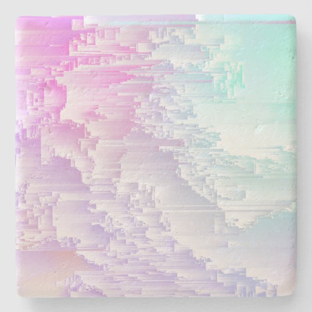 Dessous-de-verre En Pierre Pastel Glitch (Devant)