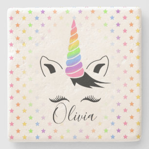 Dessous-de-verre En Pierre Pastel Unicorn