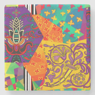 Dessous-de-verre En Pierre Patchwork indien turc festier Mandala