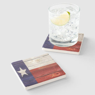 Dessous-de-verre En Pierre Patriotic Rustic Wood Texas Flag