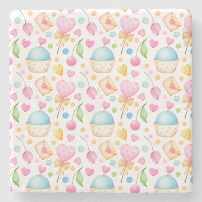 Dessous-de-verre En Pierre Patters de Hearts and Muffins (Devant)