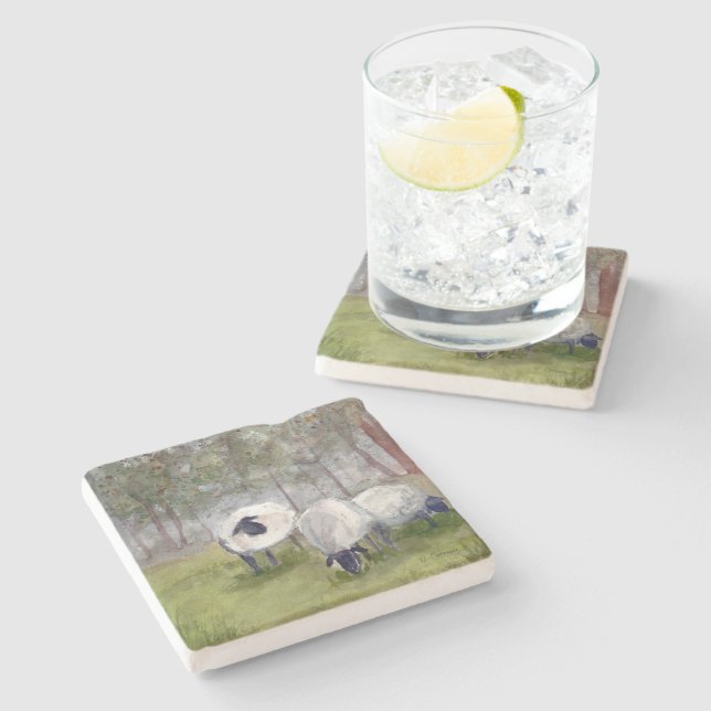 Dessous-de-verre En Pierre Pâturage (Côté)