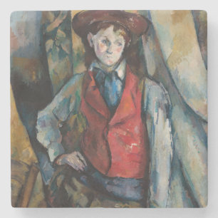 Dessous-de-verre En Pierre Paul Cezanne - Garçon dans la veste rouge