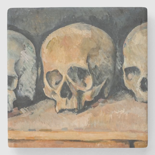 Dessous-de-verre En Pierre Paul Cezanne - Le Trois Crânes (Devant)