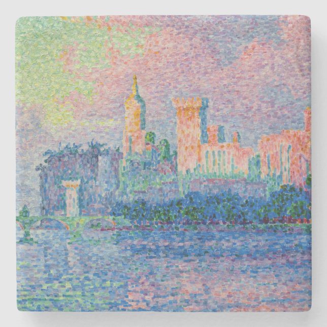 Dessous-de-verre En Pierre Paul Signac - Le Palais Pape, Avignon (Devant)
