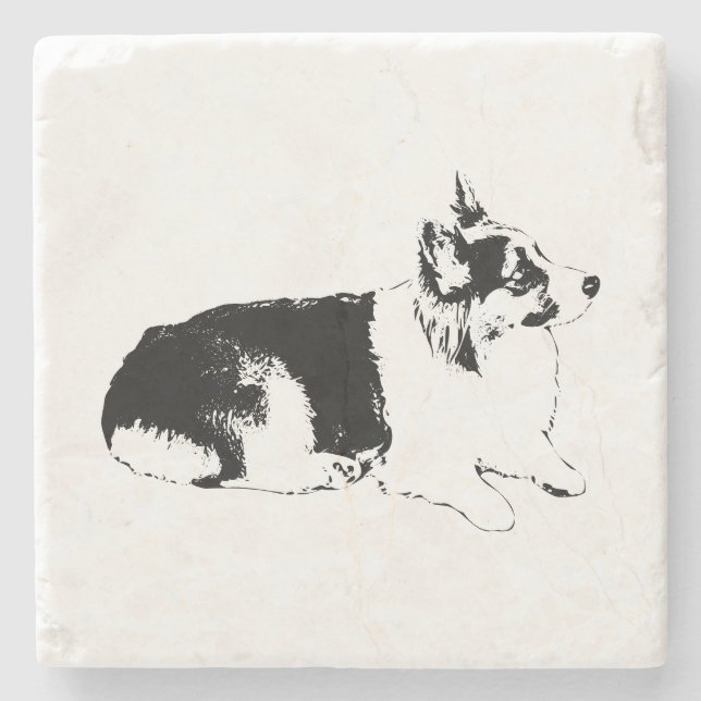 Dessous-de-verre En Pierre Pause de profil latéral (Devant)