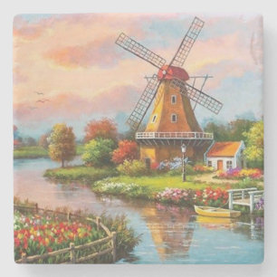 Dessous-de-verre En Pierre Pays Windmills Art