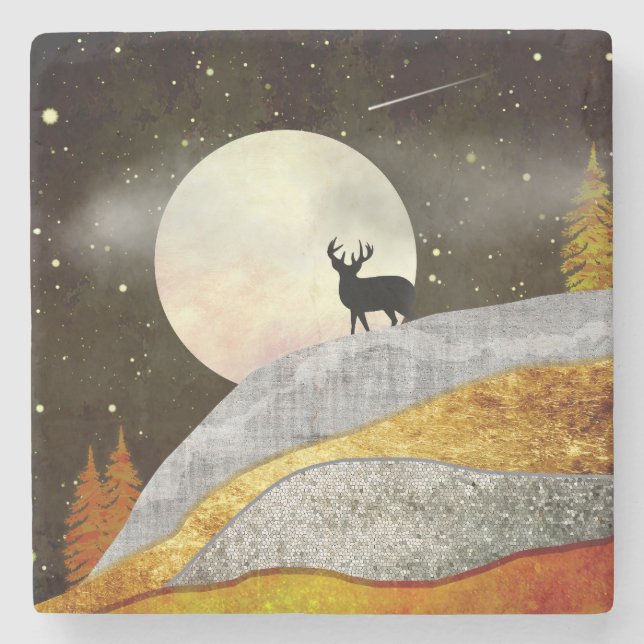 Dessous-de-verre En Pierre Paysage de Deer Moon (Devant)