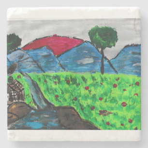 Dessous-de-verre En Pierre Paysage des montagnes