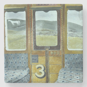 Dessous-de-verre En Pierre Paysage du train (par Eric Ravilious)
