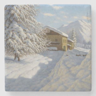 Dessous-de-verre En Pierre Paysage hivernal vintage Ivan Choultse