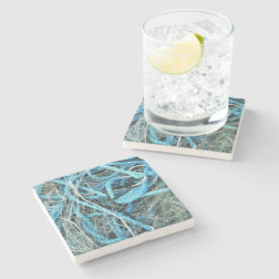 DESSOUS-DE-VERRE EN PIERRE PÊCHE