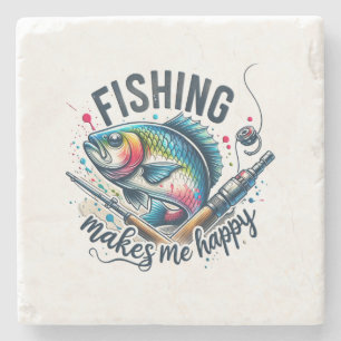 Dessous-de-verre En Pierre Pêche-Cadeaux Fisher Rend Mon Joyeux